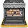 KitchenAid® 36" Yellow Pepper Smart Commercial-Style Gas Range -Professional Kitchen Appliance Store e82618a9 2d0c 450c 835b 4914cda88e50