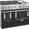 KitchenAid® 48" Imperial Black Smart Commercial-Style Gas Range With Griddle -Professional Kitchen Appliance Store e953695a 28a8 4640 a034 154331148205