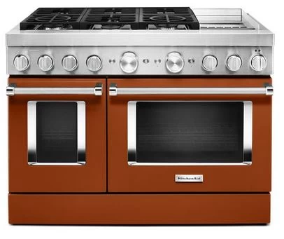 KitchenAid® 48" Scorched Orange Commercial-Style Free Standing Dual Fuel Range With Griddle 3 KitchenAid® 48" Scorched Orange Commercial-Style Free Standing Dual Fuel Range With Griddle