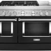 KitchenAid® 48" Imperial Black Commercial-Style Free Standing Dual Fuel Range With Griddle -Professional Kitchen Appliance Store f0cd1d71 e8a5 457f a70a 08db0ab30e1c