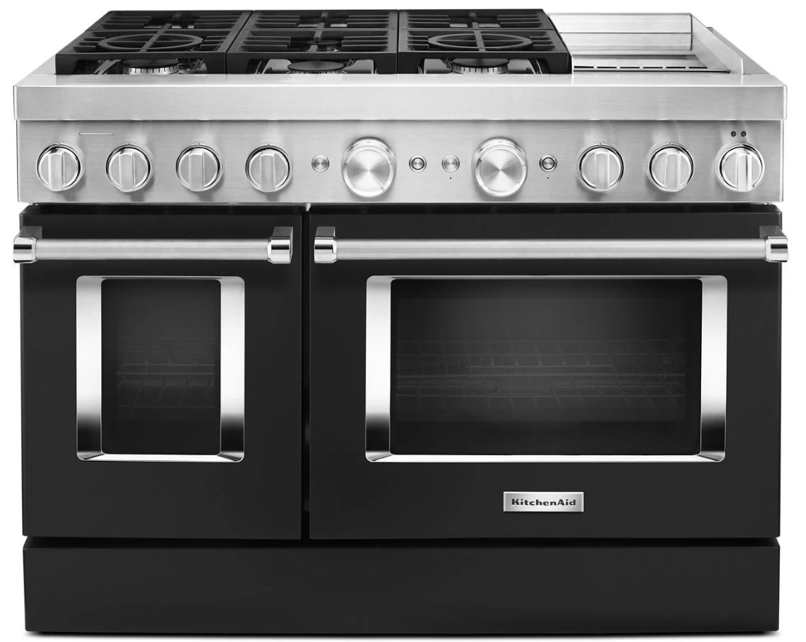 KitchenAid® 48" Imperial Black Commercial-Style Free Standing Dual Fuel Range With Griddle 3 KitchenAid® 48" Imperial Black Commercial-Style Free Standing Dual Fuel Range With Griddle