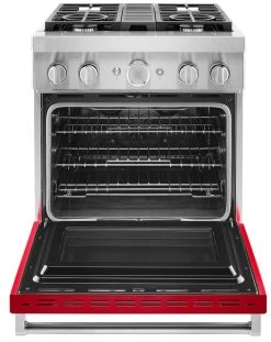 KitchenAid® 30" Passion Red Commercial-Style Free Standing Dual Fuel Range -Professional Kitchen Appliance Store f8a102d7 72f4 49a7 ac11 362818a7b41d