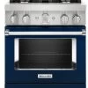 KitchenAid® 30" Ink Blue Smart Commercial-Style Gas Range -Professional Kitchen Appliance Store feaf1766 73cf 4105 86b0 3c196ddd7b4c