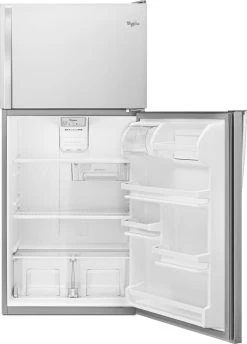 Whirlpool® 30 In. 18.3 Cu. Ft. Monochromatic Stainless Steel Top Freezer Refrigerator -Professional Kitchen Appliance Store febf7ea8 374d 4d4a b842 94fa7174533f