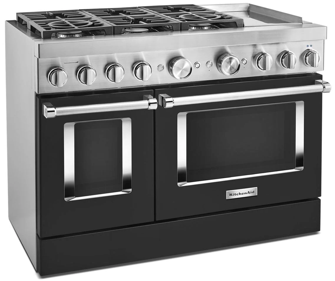 KitchenAid® 48" Imperial Black Commercial-Style Free Standing Dual Fuel Range With Griddle 7 KitchenAid® 48" Imperial Black Commercial-Style Free Standing Dual Fuel Range With Griddle - Image 5