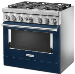 KitchenAid® 36" Ink Blue Commercial-Style Free Standing Dual Fuel Range -Professional Kitchen Appliance Store ffb46ef5 a5c4 4aa1 a140 d761cc140658