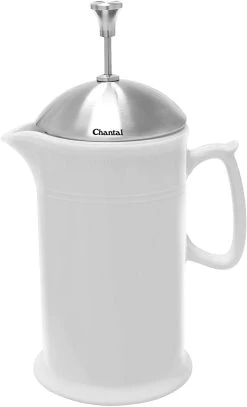 Chantal Ceramic French Press 28 Oz. Soft White