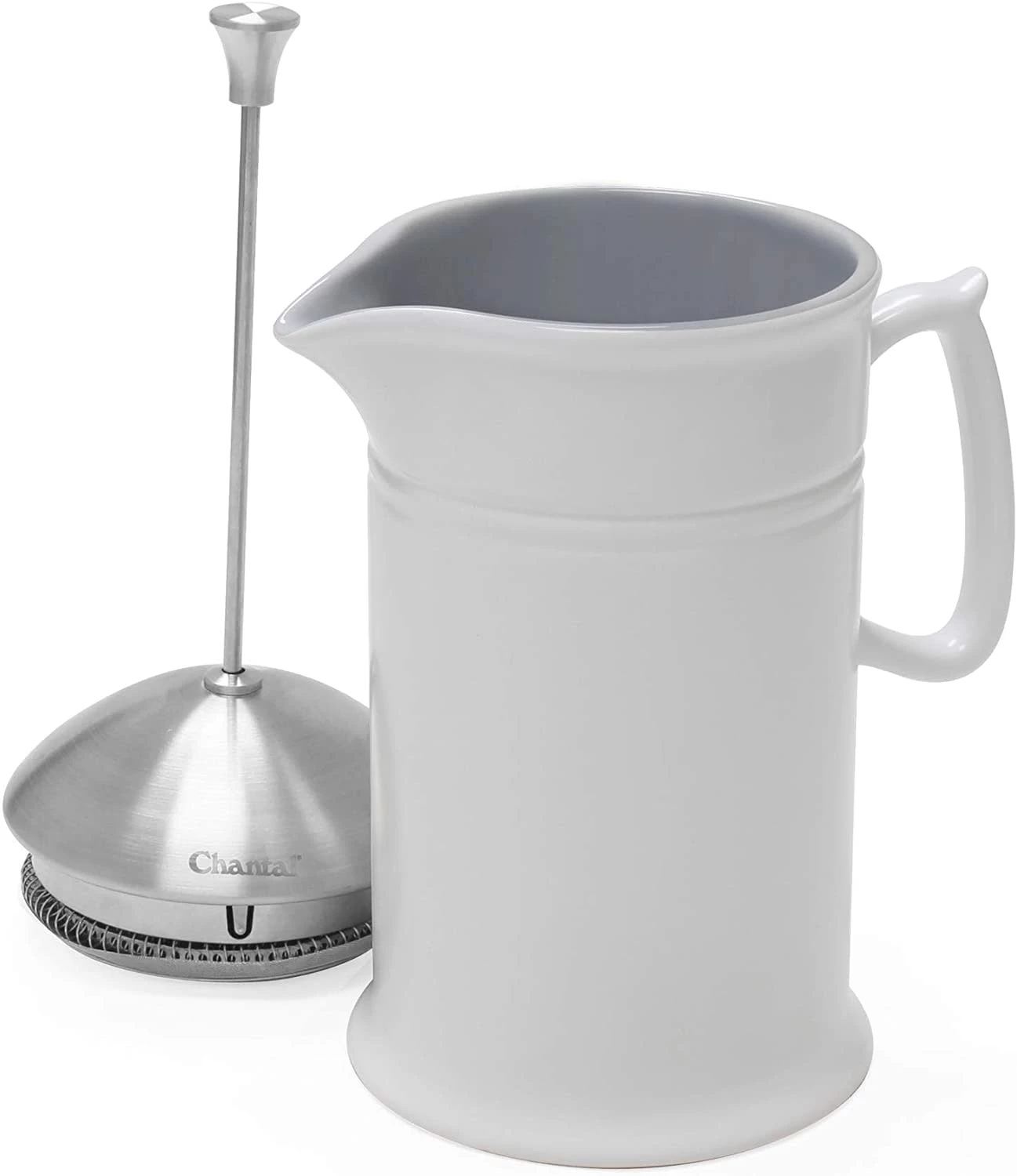 Chantal Ceramic French Press 28 Oz. Soft White 4 Chantal Ceramic French Press 28 Oz. Soft White - Image 2