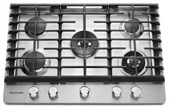KitchenAid® 30'' Stainless Steel Gas Cooktop -Professional Kitchen Appliance Store kcgs950ess
