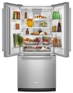 KitchenAid® 31 In. 19.68 Cu. Ft. Stainless Steel French Door Refrigerator -Professional Kitchen Appliance Store krff300ess5