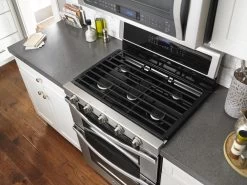 Whirlpool® 30" Stainless Steel Gas Built In Double Oven Range -Professional Kitchen Appliance Store whirlpool wgg745s0fs2