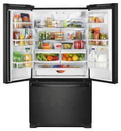 Whirlpool® 20 Cu. Ft. Wide Counter Depth French Door Refrigerator-Black -Professional Kitchen Appliance Store wrf540cwhb2