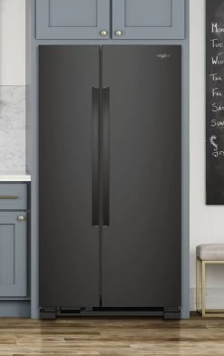 Whirlpool® 21.7 Cu. Ft. Side-By-Side Refrigerator-Black -Professional Kitchen Appliance Store wrs312snhb1
