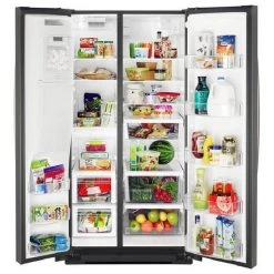 Whirlpool® 28.5 Cu. Ft. Fingerprint Resistant Stainless Steel Side-by-Side Refrigerator -Professional Kitchen Appliance Store wrs588fihb