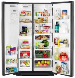 Whirlpool® 28.5 Cu. Ft. Black Stainless Steel Side-by-Side Refrigerator