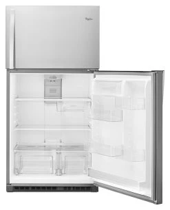 Whirlpool® 33 In. 21.3 Cu. Ft. Monochromatic Stainless Steel Top Freezer Refrigerator -Professional Kitchen Appliance Store wrt511szdm3