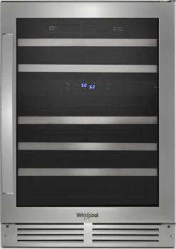 Whirlpool® 24" Stainless Steel Wine Cooler -Professional Kitchen Appliance Store wuw55x24hs